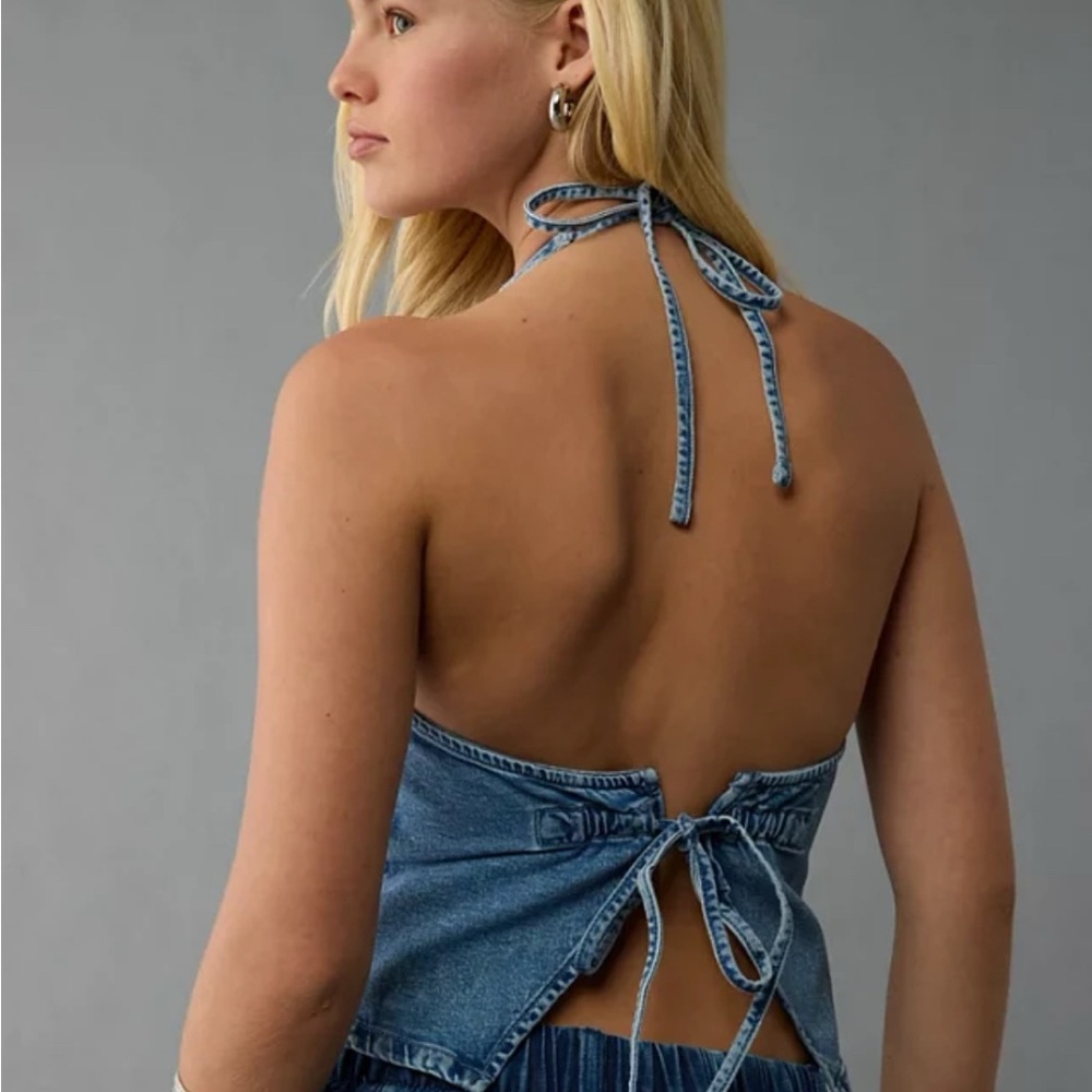 AE Denim Halter Top - Picture 2 of 5